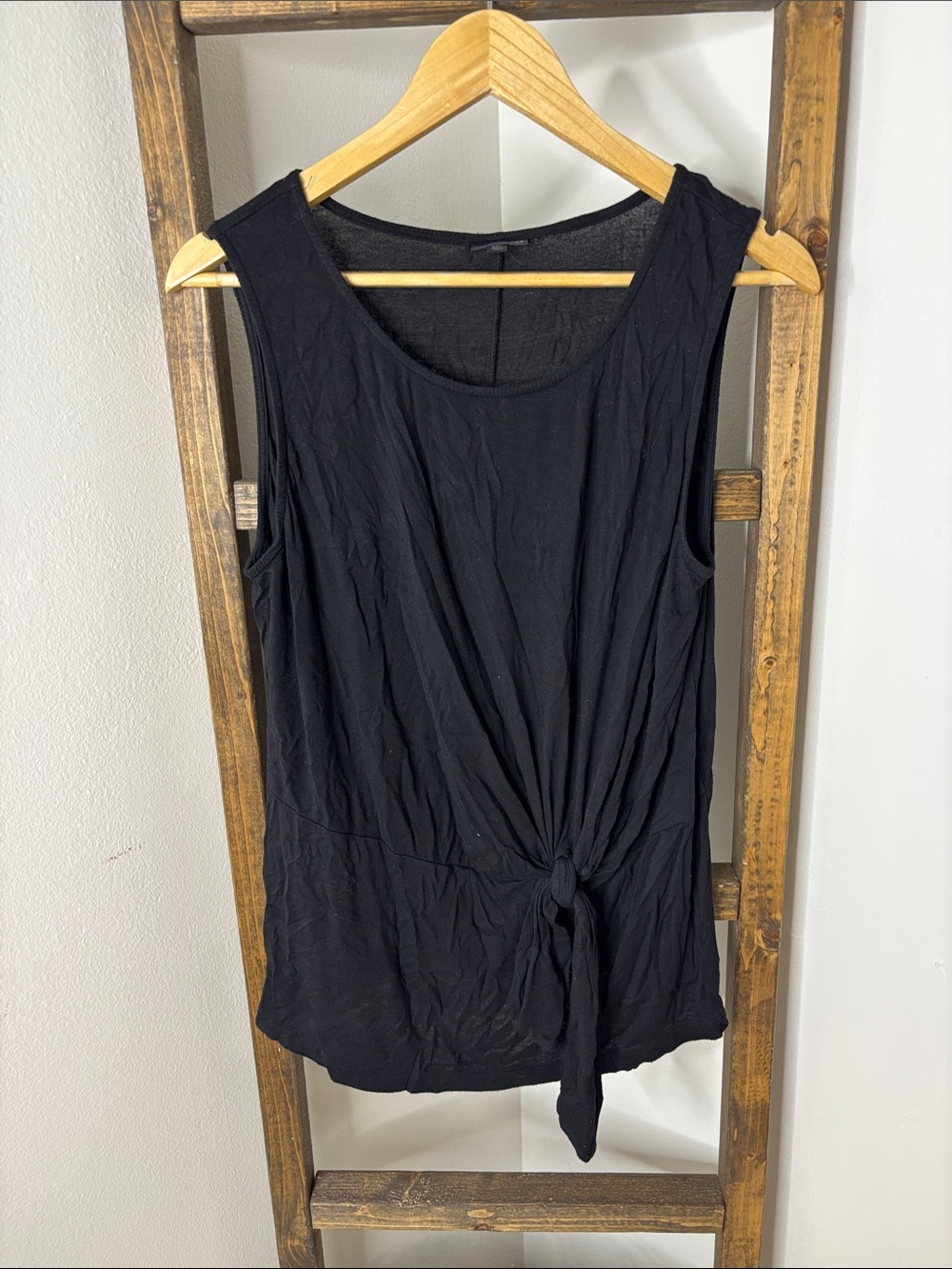 Coco + Carmen Black Sleeveless Tie-Front Tank Size XXL